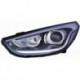 Фара левая линзованная под корректор с led (светодиоды) внутри чёрная Hyundai IX35