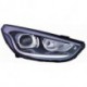 Фара правая линзованная под корректор с led (светодиоды) внутри чёрная Hyundai IX35