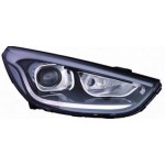 Фара правая линзованная под корректор с led (светодиоды) внутри чёрная Hyundai IX35
