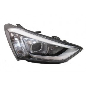 Фара правая линзованная +/- корректор с led (светодиоды) Hyundai Santa FE - 3 поколение