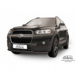 Защита переднего бампера d57/42 двойная радиусная черная Chevrolet Captiva