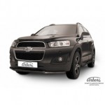 Защита переднего бампера d57/42 двойная черная Chevrolet Captiva
