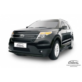 Защита переднего бампера d57 черная Ford Explorer