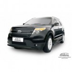Защита переднего бампера d57/57 двойная черная Ford Explorer