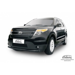 Защита переднего бампера d76 черная Ford Explorer
