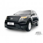 Защита переднего бампера d76/57 двойная черная Ford Explorer