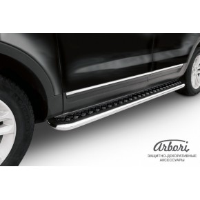 Пороги d57 с листом квинтет черные Ford Explorer