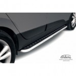 Пороги с листом d57 квинтет черные Hyundai IX35