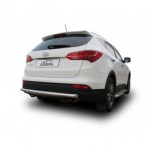 Защита заднего бампера d57 длинная Hyundai Santa FE - 3 поколение