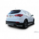 Защита заднего бампера d57 короткая Hyundai Santa FE - 3 поколение