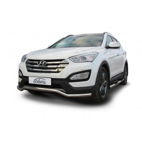 Защита переднего бампера d57 волна Hyundai Santa FE - 3 поколение