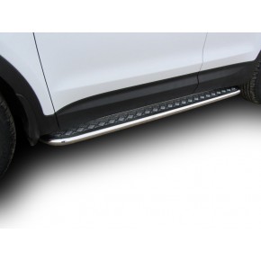 Пороги d42 с листом Hyundai Santa FE - 3 поколение