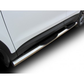 Пороги d76 с проступями Hyundai Santa FE - 3 поколение