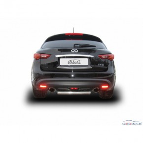 Защита заднего бампера d76 Infiniti FX 35 / 37 / 50