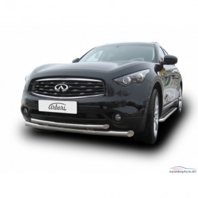 Защита переднего бампера d76/57 двойная Infiniti FX 35 / 37 / 50