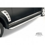 Пороги d57 с листом квинтет черные Infiniti FX 35 / 37 / 50