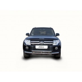 Защита переднего бампера d76/57 двойная Mitsubishi Pajero - 4 поколение