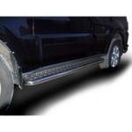 Пороги d57 с листом квинтет черные Mitsubishi Pajero - 4 поколение