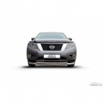 Защита переднего бампера d76/57 двойная Nissan Pathfinder R52
