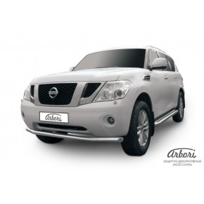 Защита переднего бампера d76 Nissan Patrol Y61