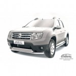 Защита переднего бампера d57/42 двойная Renault Duster