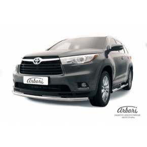 Защита переднего бампера d57 Toyota HighLander - 3 поколение
