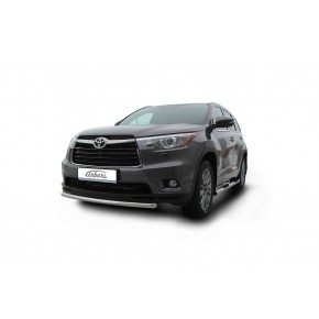 Защита переднего бампера d57 радиусная Toyota HighLander - 3 поколение