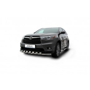 Защита переднего бампера d57 с декоративными элементами Toyota HighLander - 3 поколение