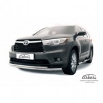 Защита переднего бампера d57/42 двойная Toyota HighLander - 3 поколение