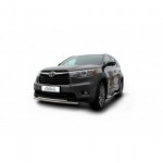 Защита переднего бампера d57/42 двойная радиусная Toyota HighLander - 3 поколение