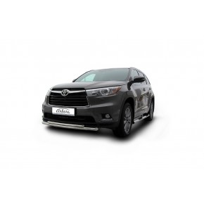 Защита переднего бампера d57/42 двойная радиусная Toyota HighLander - 3 поколение