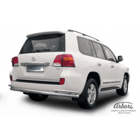 Защита заднего бампера d76/42 двойная Toyota Land Cruiser 200