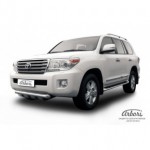 Защита переднего бампера d76 с профильной защитой двигателя короткая Toyota Land Cruiser 200