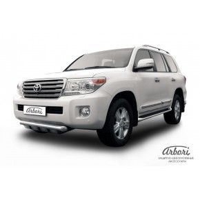 Защита переднего бампера d76 с профильной защитой двигателя короткая Toyota Land Cruiser 200