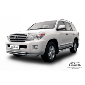 Защита переднего бампера d76/57 двойная Toyota Land Cruiser 200