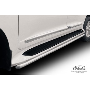 Защита штатного порога d57 Toyota Land Cruiser 200