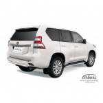 Защита заднего бампера d57 короткая Toyota Land Cruiser Prado 150