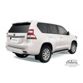 Защита заднего бампера d57 короткая Toyota Land Cruiser Prado 150