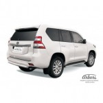 Защита заднего бампера d76 короткая Toyota Land Cruiser Prado 150
