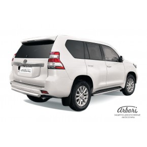 Защита заднего бампера d76 короткая Toyota Land Cruiser Prado 150