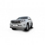 Защита переднего бампера d76/57 двойная длинная Toyota Land Cruiser Prado 150