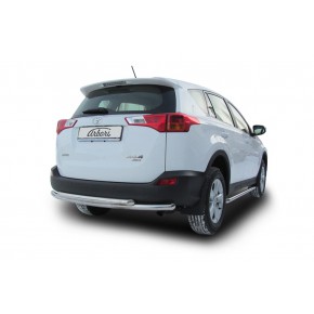 Защита заднего бампера d57/57 двойная радиусная Toyota RAV4 - 4 поколение