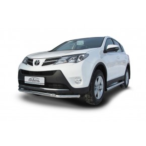Защита переднего бампера d57/57 двойная Toyota RAV4 - 4 поколение