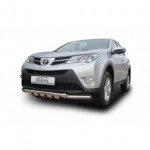 Защита переднего бампера d57/57 с профильной защитой двигателя Toyota RAV4 - 4 поколение