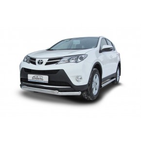 Защита переднего бампера d76/57 двойная Toyota RAV4 - 4 поколение