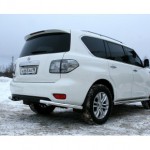 Защита заднего бампера d60 уголки одинарные Nissan Patrol Y61