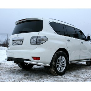 Защита заднего бампера d60 уголки одинарные Nissan Patrol Y61