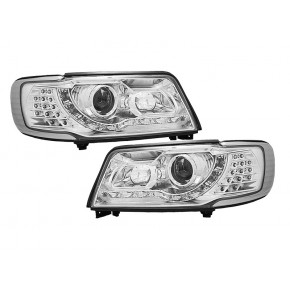 Тюнинг - комплект линзованных фар с led (светодиоды) хром Audi B4