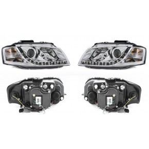 Тюнинг - комплект линзованных фар с led (светодиоды) хром Audi A3 8P