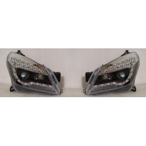 Тюнинг - комплект линзованных фар с led (светодиодны) черные Opel Astra H